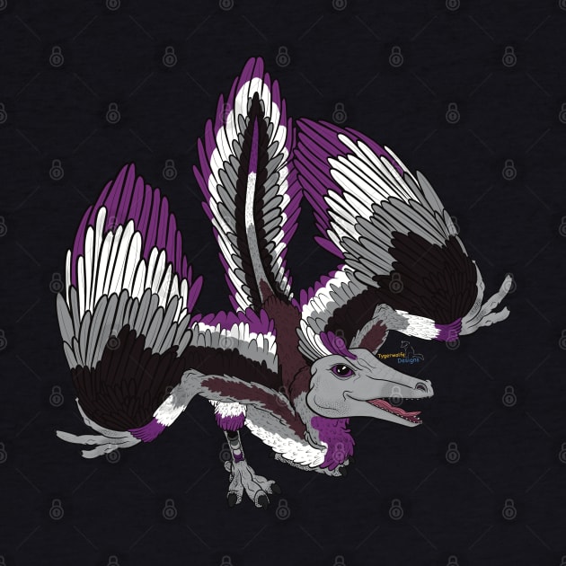 Asexuaeopteryx - Asexual Pride Archaeopteryx by tygerwolfe